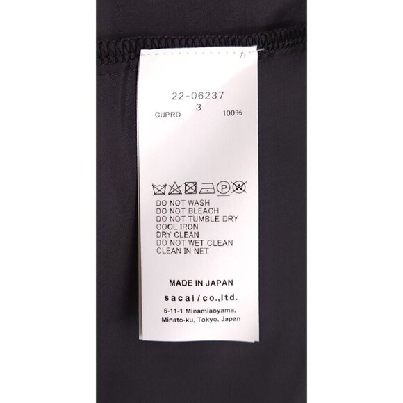 Sacai 36" Midi Satin Slip Size 3 L Black Intimates Dress Japan 22-06237 - Picture 5 of 7